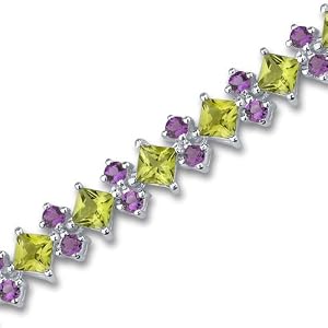 Distinctive Design 16.00 carats total weight Princess and Round Cut Peridot... by Peora