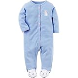 カーターズ Carter's/ コットンスナップアップスリープアンドプレイ ブルー ロンパース長袖 6ヶ月【並行輸入】