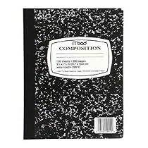 Mead Composition Book, One Wide-Ruled Notebook with 100 Sheets, Black Marble (09910)