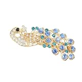 Crystalmood Blue Boutique Czech Rhinestone Peacock Hair Barrette