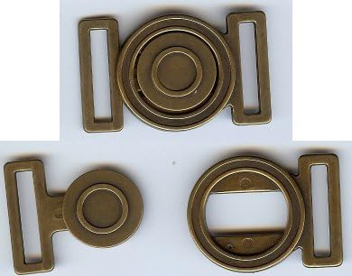 Circles Inside of Circles Clasp Closure in Antique Brass Finish