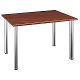 Bush Furniture Aspen Large Rectangle Table with Wood Top and Metal Legs