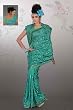 Aashiyana Dusty Firozi Georgette Designer Party Wear Sari saree