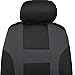 Monaco Canvas Seat Covers for Car SUV - Sporty Racing Style Stripes Black & Charcoal Gray