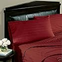 Egyptian Linens 1200-Thread-Count Egyptian Cotton 4pc 1200TC Bed Sheet Set, California King, Black Damask Stripe 1200 TC