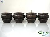 Choice Parts - 4.75 Inch Walnut Brown Wood Sofa Legs (Pack of 4 Replacement Feet) Standard 5/16 Size Bolt - Will Fit Couch, Loveseat, Chair or Ottoman Threading - Model #630