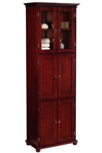 Hampton Bay 6 door Tall Storage Cabinet, SIX-DOOR, HAZEL BROWN