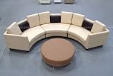4PC Modern top grain leather Round sectional sofa set S406VA