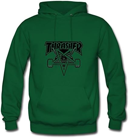 Genevphilli Thrasher Logo Image Hoody Large For Women Green