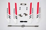 Syma S107 and S107g Full Set Replacement Parts, Main Blades, Tail Blade, Connect Buckle Balance Bar, Spare Main Grips (-R E D S E T-)