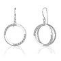 Sophisticated Illusion: Sterling Silver Designer Inspired Linked Circles Fishhook Earrings with Cubic Zirconia