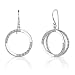 Sophisticated Illusion: Sterling Silver Designer Inspired Linked Circles Fishhook Earrings with CZ Diamonds