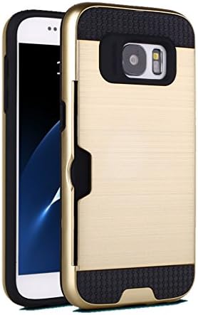 [For Galaxy S7 ]Arcraft(TM) Brushed Armor Heavy Duty Case/ Card Slot/ Double Layer Shock Absorbing Tough Cover with Bumper