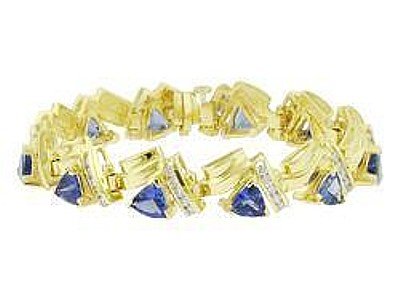 14k Yellow Gold Tanzanite and Diamond Bracelet