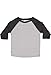 RABBIT SKINS Toddler Fine Jersey Raglan 3/4 Sleeve Baseball Tee, Vintage Heather/Vintage Smoke, 2T