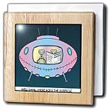 Review 3dRose LLC  / Alien Reading Enquirer - 6 Inch Tile Napkin Holder