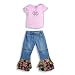 Short Jean Skirts - Lipstik - Toddler Girls Short Sleeve Jean Capri Set, Denim Blue, Purple (Size 2T)