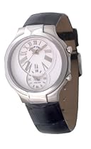 Philip Stein Teslar Round Womens Black Alligator Strap White Dial Dual Time Watch 6-CW-ABS