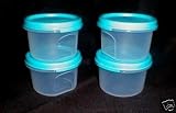 Tupperware Modular Mates #1 Set of 4 Snack Cups Aqua
