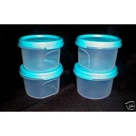Tupperware Modular Mates #1 Set of 4 Snack Cups Aqua by Tupperware