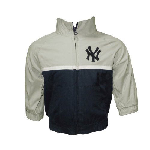 MLB New York Yankees Baby / Infant Athletic Zip-Up Coat / Jacket with Embroidered Logo - Grey & Blue (Size: 18)