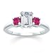 1.00 CT EMERALD DIAMOND W PRINCESS PINK SAPPHIRE RING
