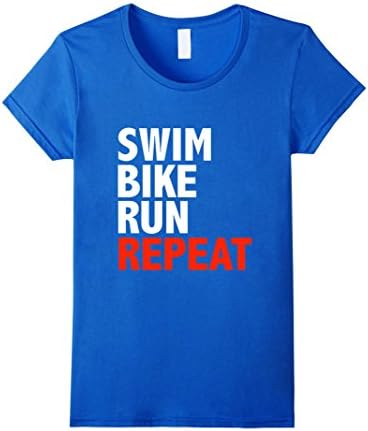 Women's Funny Swim Bike Run Triathlon Triathlete Athlete T-Shirt Small Royal Blue