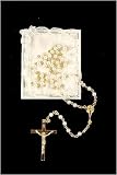 Pack of 8 Faux Pearl Beaded Gold Plated Communion 15.25 Rosary Beads #37014