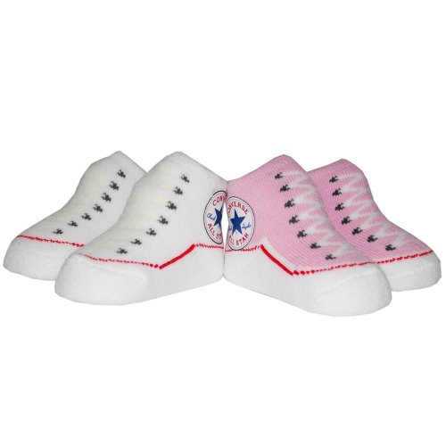 Converse Classic Chuck Sneaker Bootie Socks 2-Pack (Sizes 0M - 6M) - pink, 0-6 mos.