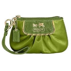 Coach Amanda Satin Wristlet Bag 42031 Grass Green