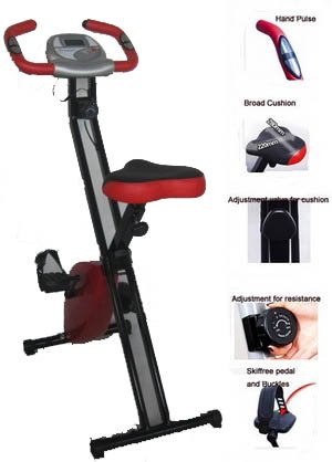 Folding Magnetic Exercise X BIKE Cardio Fitness WORKOUT in RED by gym Master