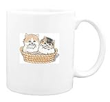 Mug with himalayan, basket, kittens, maltese