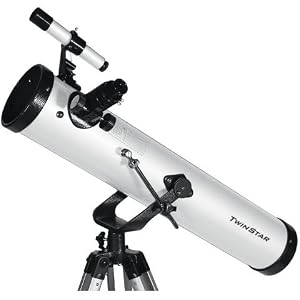 White TwinStar FirstStar 3 Reflector Telescope Kids Pak Bundle by 