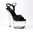 7 Inch Sexy High Heeled Shoes Womens Platform Sandal Shoes White Patent / White