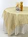 Party Spin FIREFLY Organza Table Overlay, 80-inch x 80-inch (Gold)