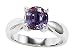 1.35 cttw 925 Sterling Silver 14K White Gold Plated Lab Created Round Alexandrite Engagement Ring - Gold Plated Silver