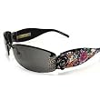 Ed Hardy Skull, Butterflies & Roses Sunglasses EHS020 - Black