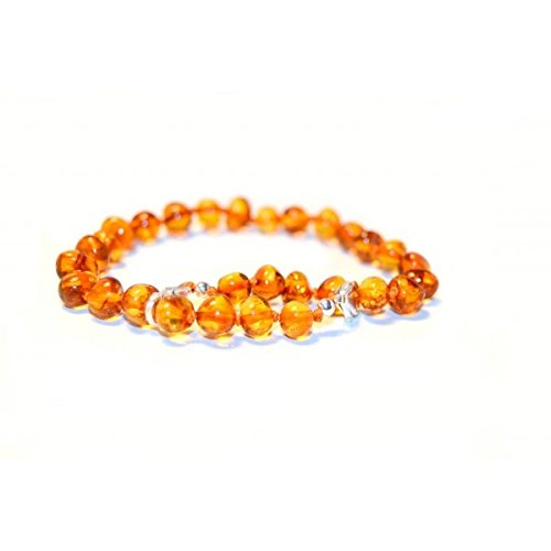 The Art of Cure Baltic Amber bracelet 10 Inch - Silver Lobster Clasp (Cinnamon) - Anti-inflammatory ...