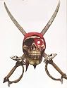 23" Wall Mounted Pirate Skull Talking w/ LED Eye & Crossed Cutlasses