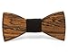 Two Guys Bow Tie Co. Men's Wood Bow Tie- Frank Wood Bow Tie (One Size, Bocote with Black)
