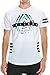 JC DISTRO Mens Hipster Hip Hop Freedom Stripes Graphic Mesh Trim White T-Shirt, Medium