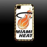 Miami Heat Printing Golden Case Cover for Iphone 4 4s Iphone4 Fits At&t Sprint Verizon