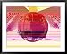 Pink Image of Globe in Network Framed Art Poster Print, 39x31