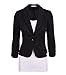 Enlishop Women's 3/4 Sleeve One Button Casual Work Office Blazer Jacket