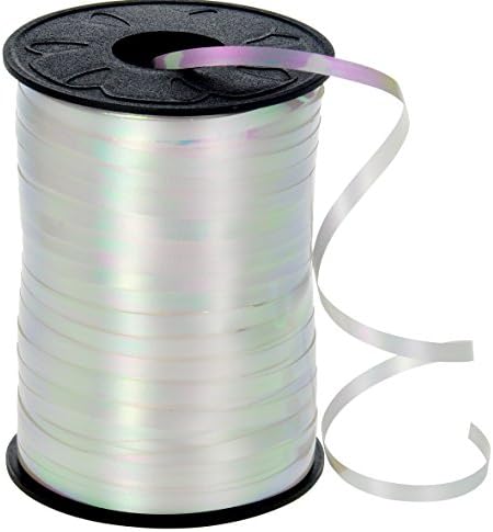 HiArt Iridescent Curling Ribbon, 3/16" by 500 yd, White