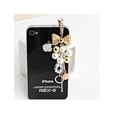 Earphone Jack Accessory Gold Plated Pink Flowers Golden Bow Crystal Golden Beads Pearl / Dust Plug / HTC / Ear Jack For Iphone 4 4S / Samsung / iPad / iPod Touch / Other 3.5mm Ear Jack