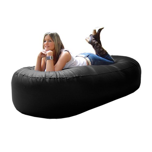 6ft Sofa beanbag BLACK Faux Leather Classic