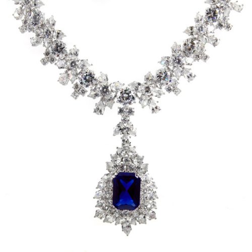 Night at the Oscars CZ Sapphire Necklace
