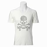 *新着* A.S.M ×Jupiter & Juno Tシャツ(スカルラインストーンTシャツ) メンズ 【オフホワイト/48(M)】