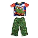 Sesame Street - Toddler Boys Short Sleeve Oscar The Grouch Pajamas, Orange, Green